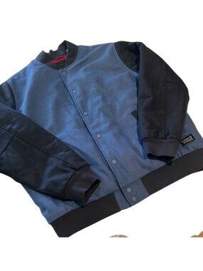 Levi's Blue Snap Front Poly/Wool Blend Varsity Jacket Size Large